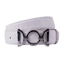 Ledergürtel A022-011 bianco 100cm
