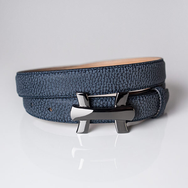Ledergürtel A216-062 navy 80cm