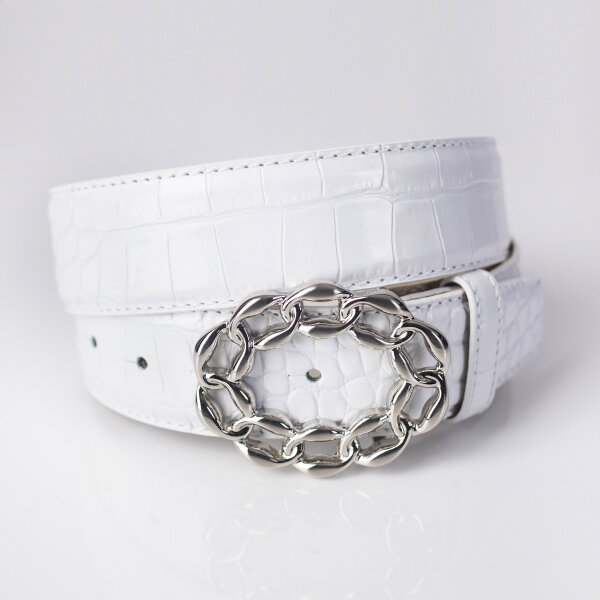 Ledergürtel A309-011 bianco 75cm
