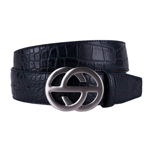 Ledergürtel A022-062 navy 85cm